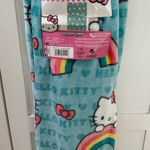 Hello Kitty Blue Sanrio Easter Rainbow Blanket Throw